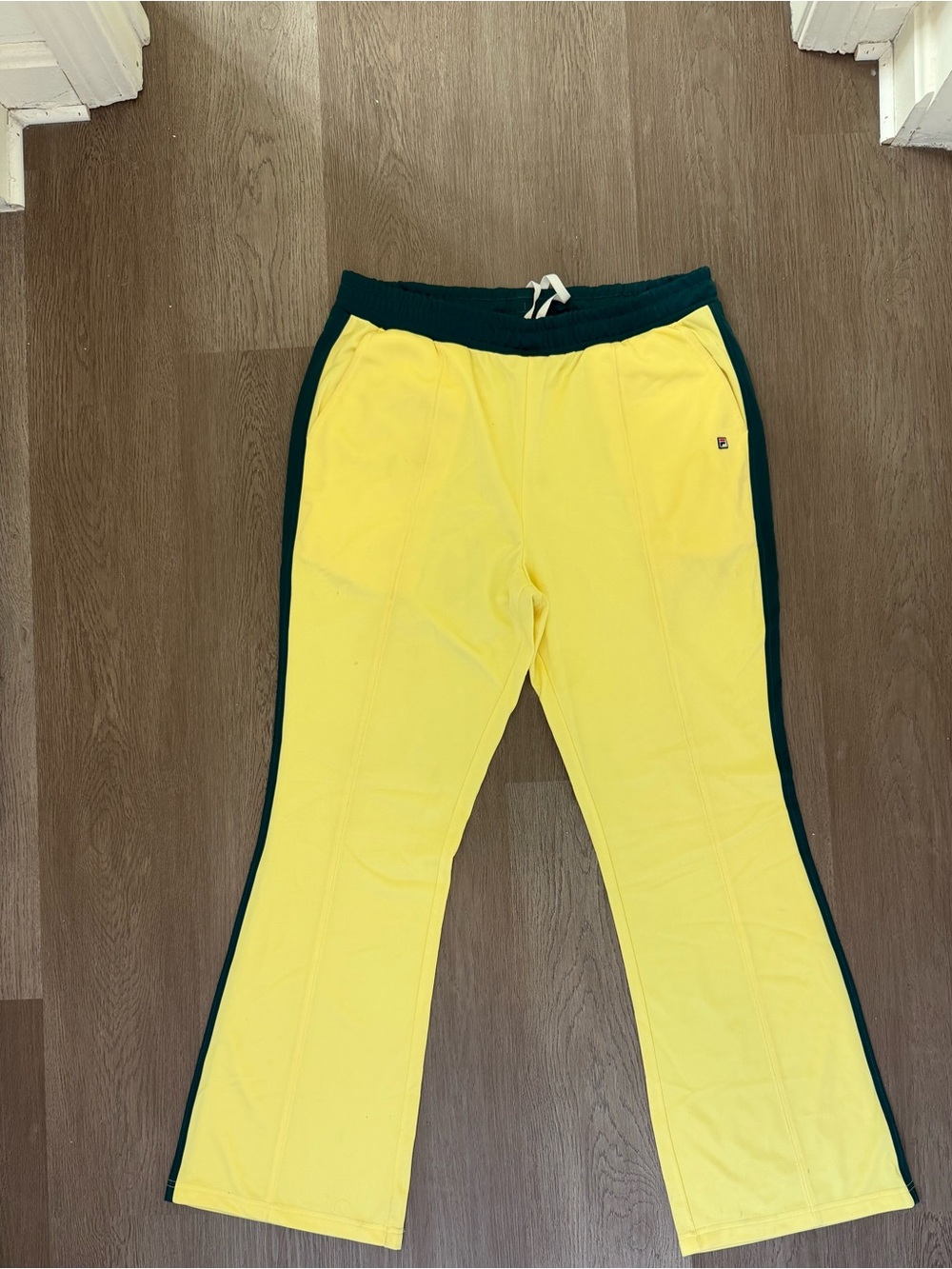 Fila Yellow Sweatpants with Dark Green Trim